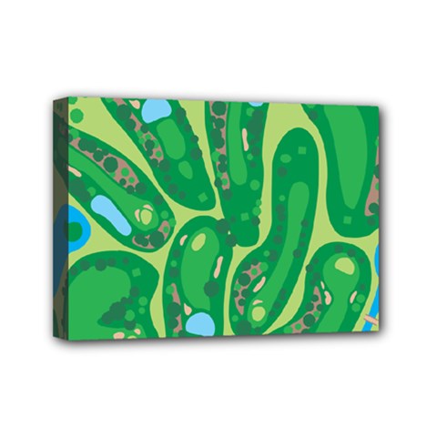 Golf Course Par Golf Course Green Mini Canvas 7  x 5  (Stretched) from ArtsNow.com