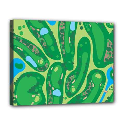 Golf Course Par Golf Course Green Canvas 14  x 11  (Stretched) from ArtsNow.com