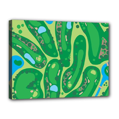 Golf Course Par Golf Course Green Canvas 16  x 12  (Stretched) from ArtsNow.com