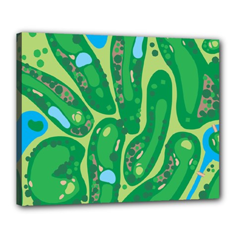 Golf Course Par Golf Course Green Canvas 20  x 16  (Stretched) from ArtsNow.com