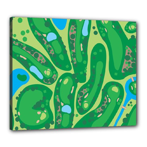 Golf Course Par Golf Course Green Canvas 24  x 20  (Stretched) from ArtsNow.com