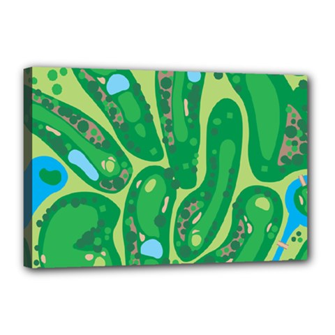Golf Course Par Golf Course Green Canvas 18  x 12  (Stretched) from ArtsNow.com