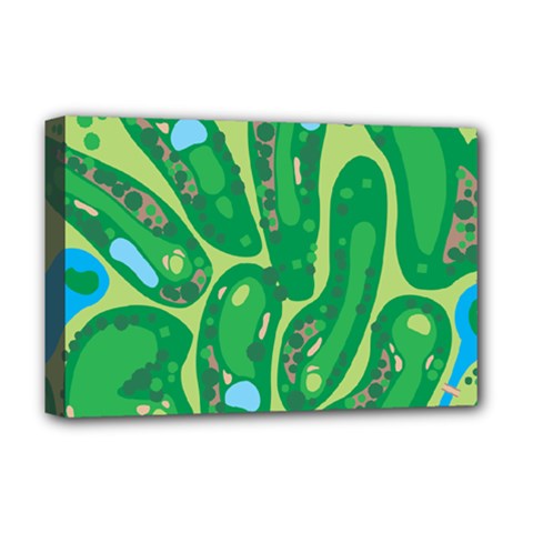 Golf Course Par Golf Course Green Deluxe Canvas 18  x 12  (Stretched) from ArtsNow.com