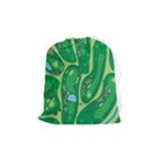 Golf Course Par Golf Course Green Drawstring Pouch (Medium)