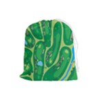 Golf Course Par Golf Course Green Drawstring Pouch (Large)