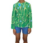 Golf Course Par Golf Course Green Kids  Long Sleeve Swimwear