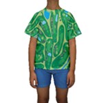 Golf Course Par Golf Course Green Kids  Short Sleeve Swimwear