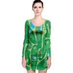 Golf Course Par Golf Course Green Long Sleeve Bodycon Dress