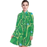 Golf Course Par Golf Course Green Long Sleeve Chiffon Shirt Dress