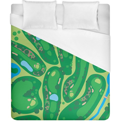 Golf Course Par Golf Course Green Duvet Cover (California King Size) from ArtsNow.com