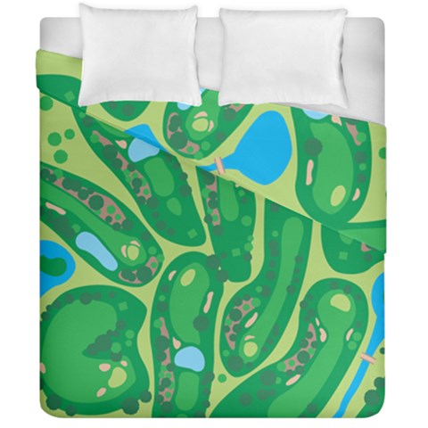 Golf Course Par Golf Course Green Duvet Cover Double Side (California King Size) from ArtsNow.com