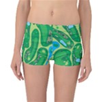 Golf Course Par Golf Course Green Reversible Boyleg Bikini Bottoms