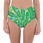 Golf Course Par Golf Course Green Reversible High-Waist Bikini Bottoms