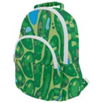 Golf Course Par Golf Course Green Rounded Multi Pocket Backpack
