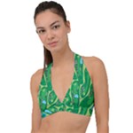 Golf Course Par Golf Course Green Halter Plunge Bikini Top