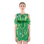 Golf Course Par Golf Course Green Shoulder Cutout One Piece Dress