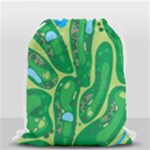 Golf Course Par Golf Course Green Drawstring Bag (Small)