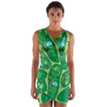 Golf Course Par Golf Course Green Wrap Front Bodycon Dress