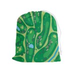 Golf Course Par Golf Course Green Drawstring Pouch (XL)