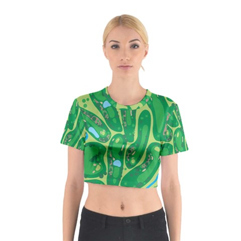 Golf Course Par Golf Course Green Cotton Crop Top from ArtsNow.com