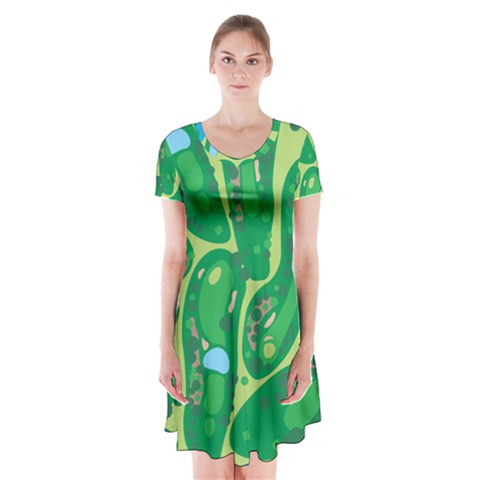 Golf Course Par Golf Course Green Short Sleeve V