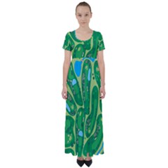 High Waist Short Sleeve Maxi Dress 