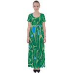 Golf Course Par Golf Course Green High Waist Short Sleeve Maxi Dress