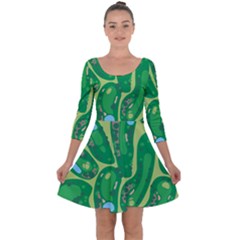 Quarter Sleeve Skater Dress 