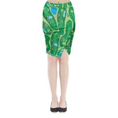 Golf Course Par Golf Course Green Midi Wrap Pencil Skirt from ArtsNow.com