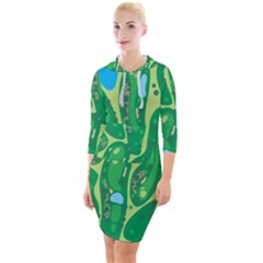 Quarter Sleeve Hood Bodycon Dress 
