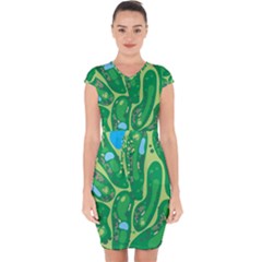 Capsleeve Drawstring Dress  