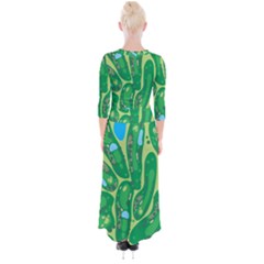 Quarter Sleeve Wrap Maxi Dress 