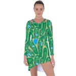 Golf Course Par Golf Course Green Asymmetric Cut-Out Shift Dress