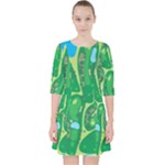 Golf Course Par Golf Course Green Quarter Sleeve Pocket Dress