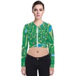 Golf Course Par Golf Course Green Long Sleeve Zip Up Bomber Jacket