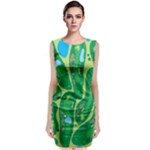 Golf Course Par Golf Course Green Sleeveless Velvet Midi Dress