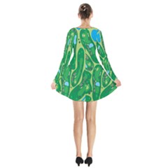 Long Sleeve Velvet V-neck Dress 
