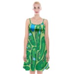 Golf Course Par Golf Course Green Spaghetti Strap Velvet Dress