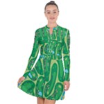 Golf Course Par Golf Course Green Long Sleeve Panel Dress