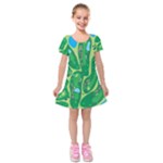 Golf Course Par Golf Course Green Kids  Short Sleeve Velvet Dress