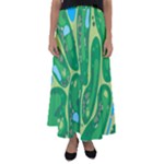 Golf Course Par Golf Course Green Flared Maxi Skirt