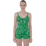 Golf Course Par Golf Course Green Tie Front Two Piece Tankini