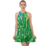 Golf Course Par Golf Course Green Halter Tie Back Chiffon Dress