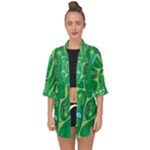 Golf Course Par Golf Course Green Open Front Chiffon Kimono