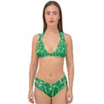 Golf Course Par Golf Course Green Double Strap Halter Bikini Set