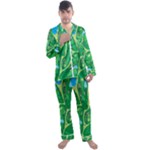 Golf Course Par Golf Course Green Men s Long Sleeve Satin Pajamas Set