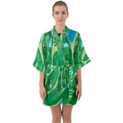 Half Sleeve Satin Kimono  