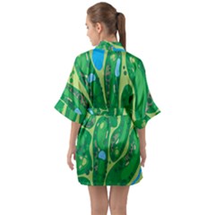 Half Sleeve Satin Kimono  