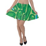 Golf Course Par Golf Course Green Velvet Skater Skirt