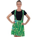 Golf Course Par Golf Course Green Velvet Suspender Skater Skirt